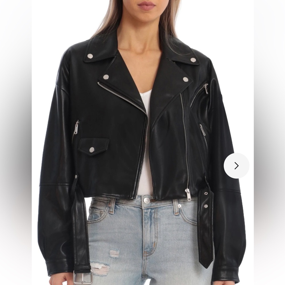 Avec Les Filles Oversized Cropped Moto small NWT